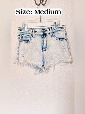 KanCan Pale Blue Distressed Denim Cutoff Shorts